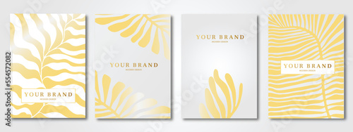 Luxury gold curve pattern cover design set. Elegant floral ornament on golden background. Premium vector collection for rich brochure, luxe invite, royal wedding template-01