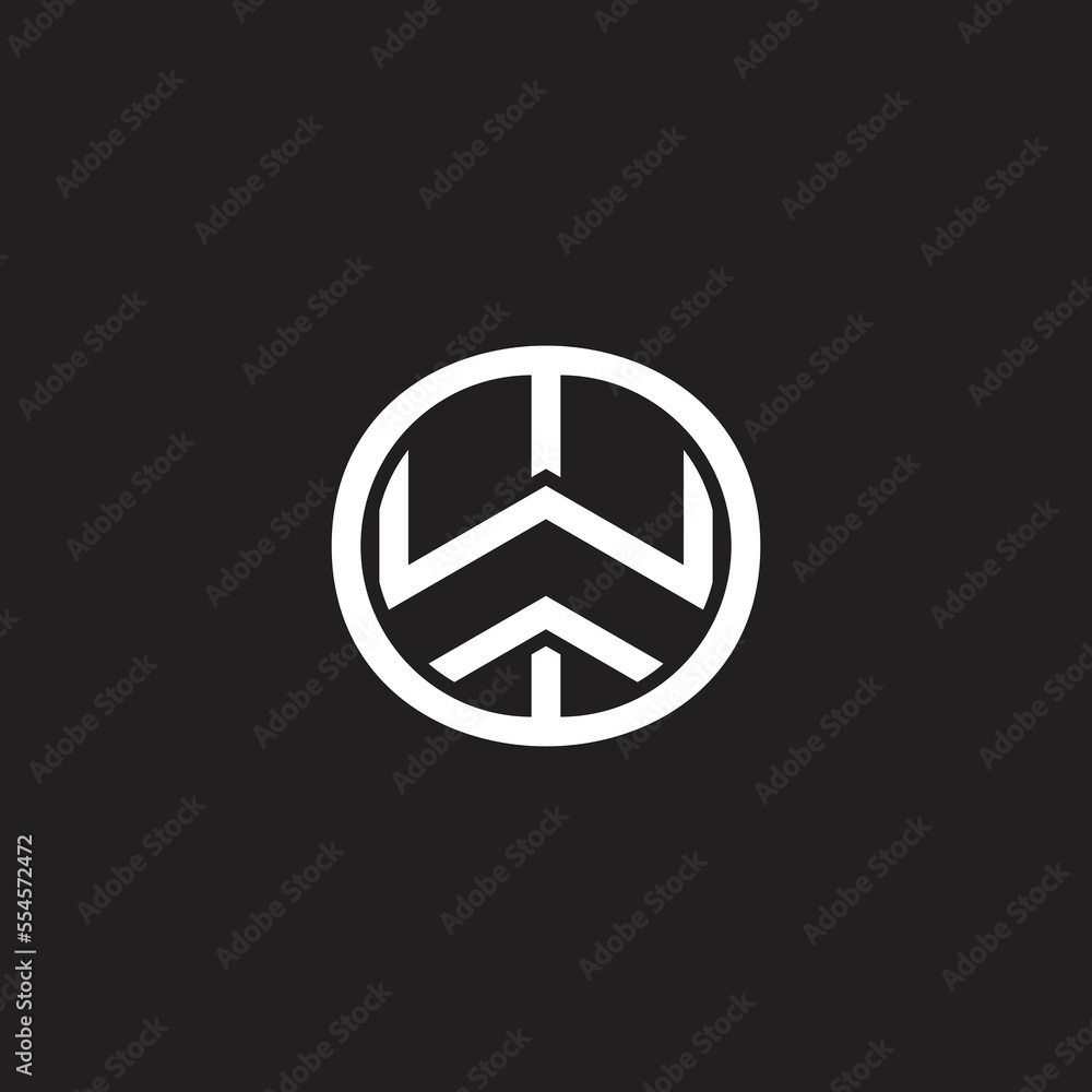 letter wo simple geometric round logo vector letter wo simple geometric round logo vector