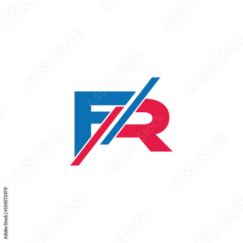 letter fr slice colorful geometric logo vector
