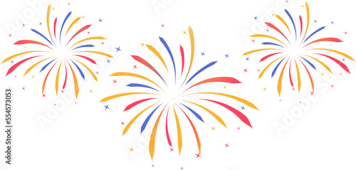 Colorful Fireworks Isolated on White Background Vector Illustration