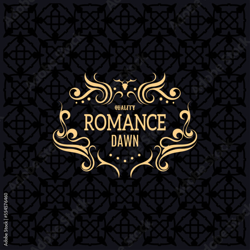 label vintage floral Border frame