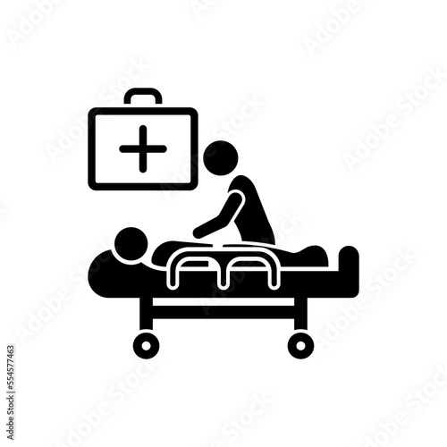 Doctor Checking Patient Hospitalization Icon