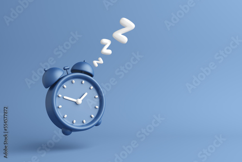Quadro em tela Alarm clock dark blue bedroom time snooze dream slumber night morning alert sleep