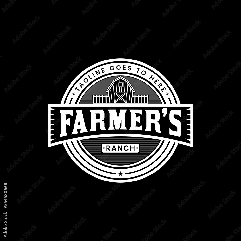 Farming barn logo design wood house rounded shape
