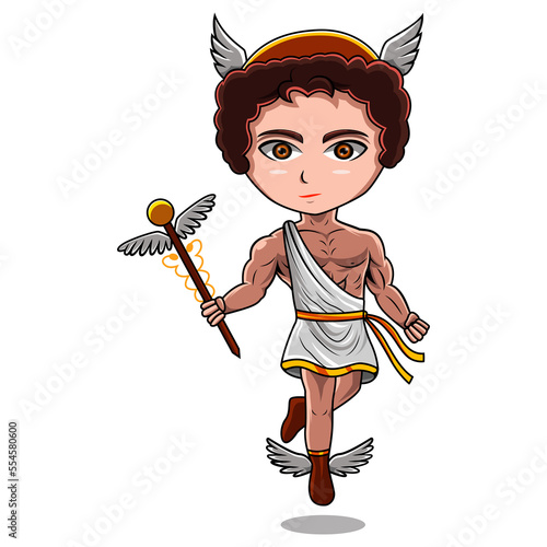 Hermes chibi mascot logo design