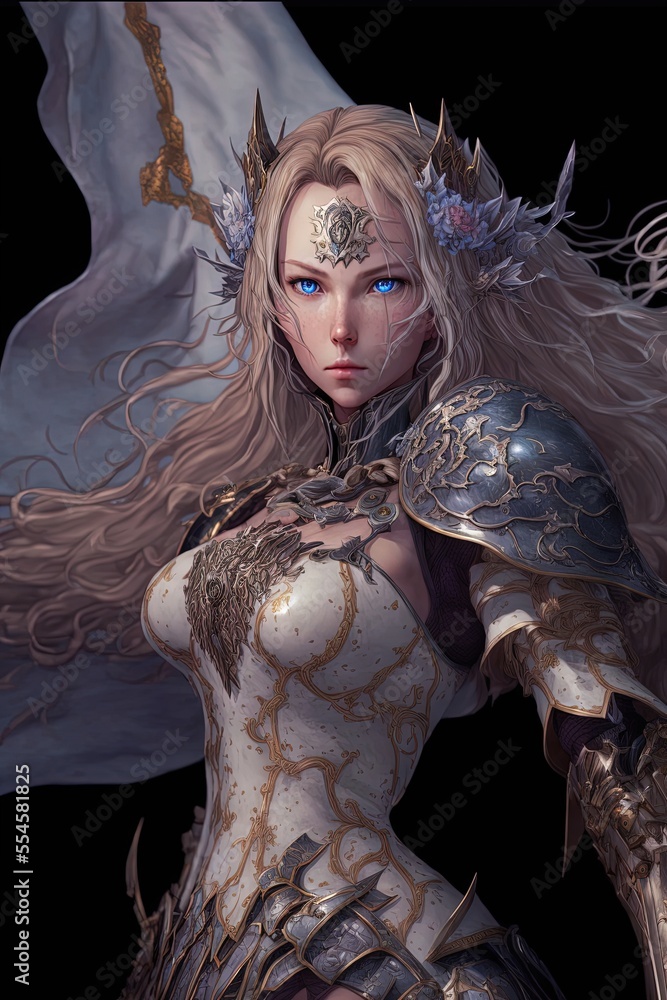 AI Generated Medieval Warrior Woman: Fantasy Art Illustration Stock ...