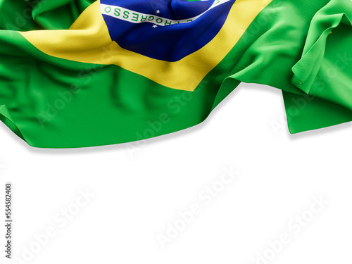 Brazil flag wrinkled isolated cutout photo