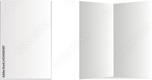 Realistic Blank Clear A4 Bifold Paper Brochure