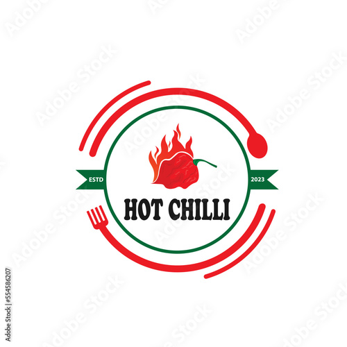 chilli logo hot nature design symbol