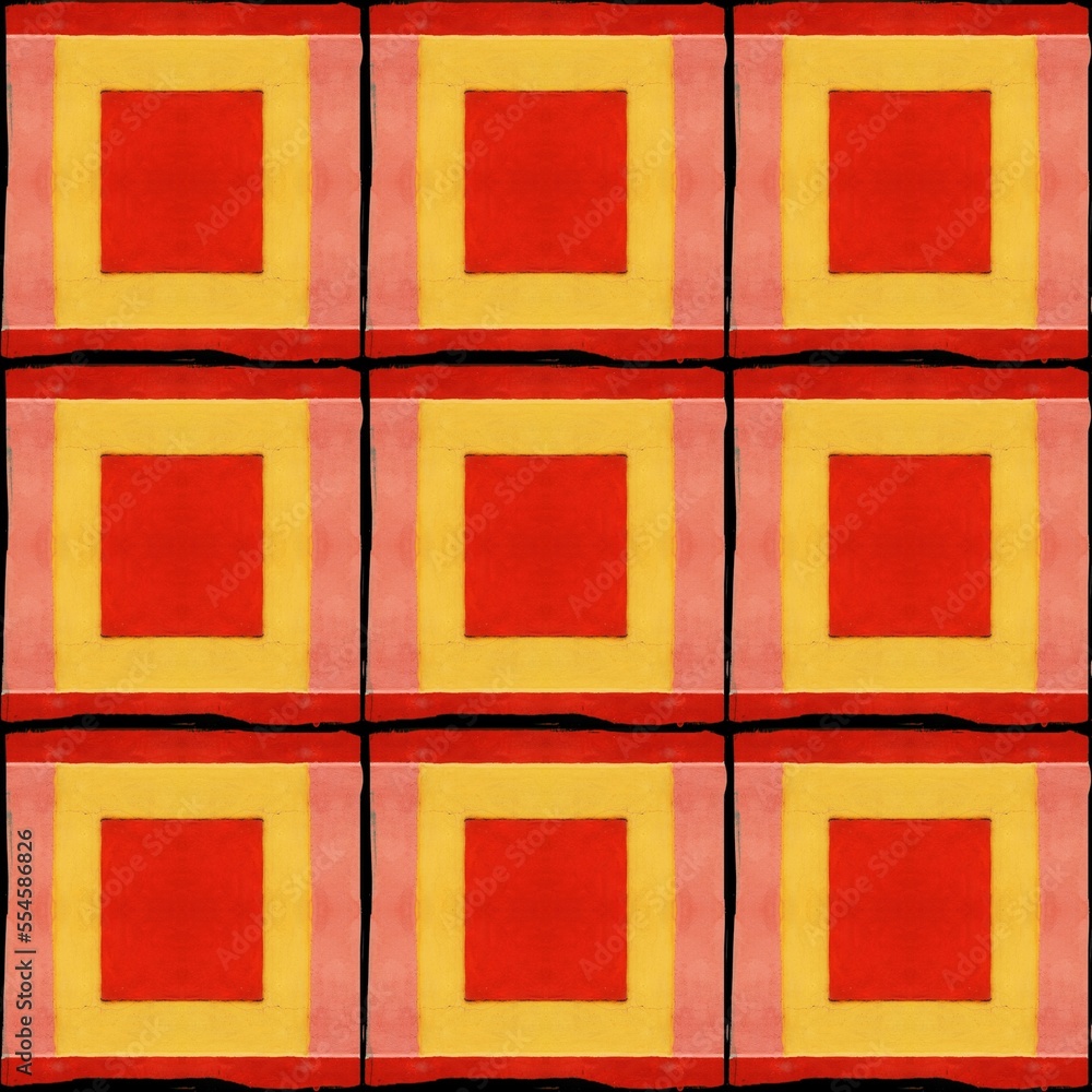 Fototapeta premium 3 by 3 red and yellow square designs