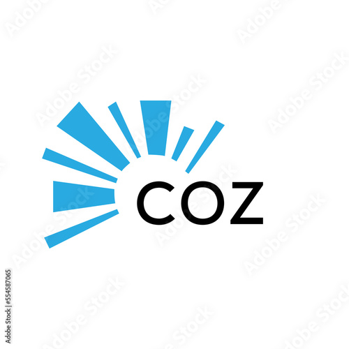 COZ letter logo. COZ blue image on white background and black letter. COZ technology  Monogram logo design for entrepreneur and business. COZ best icon.
