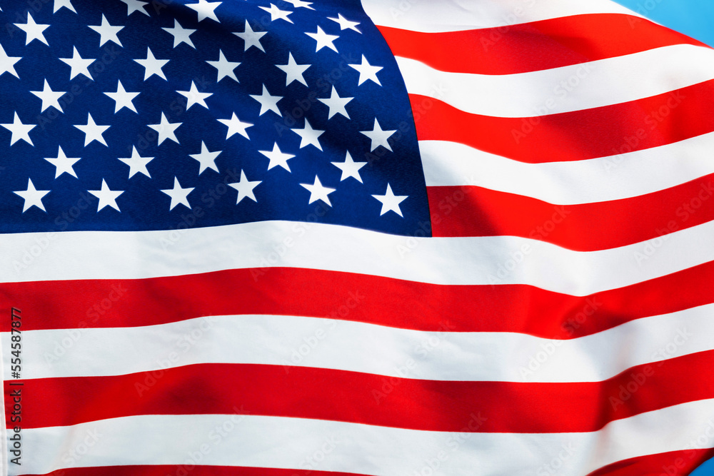 Close up of American flag background