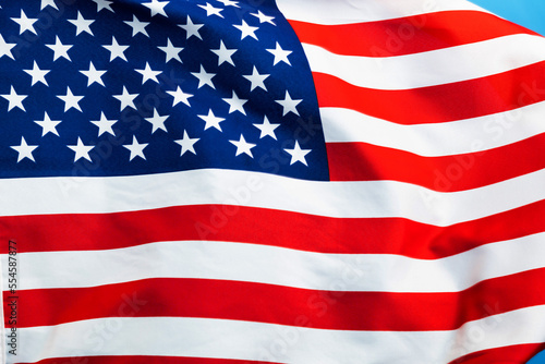 Close up of American flag background
