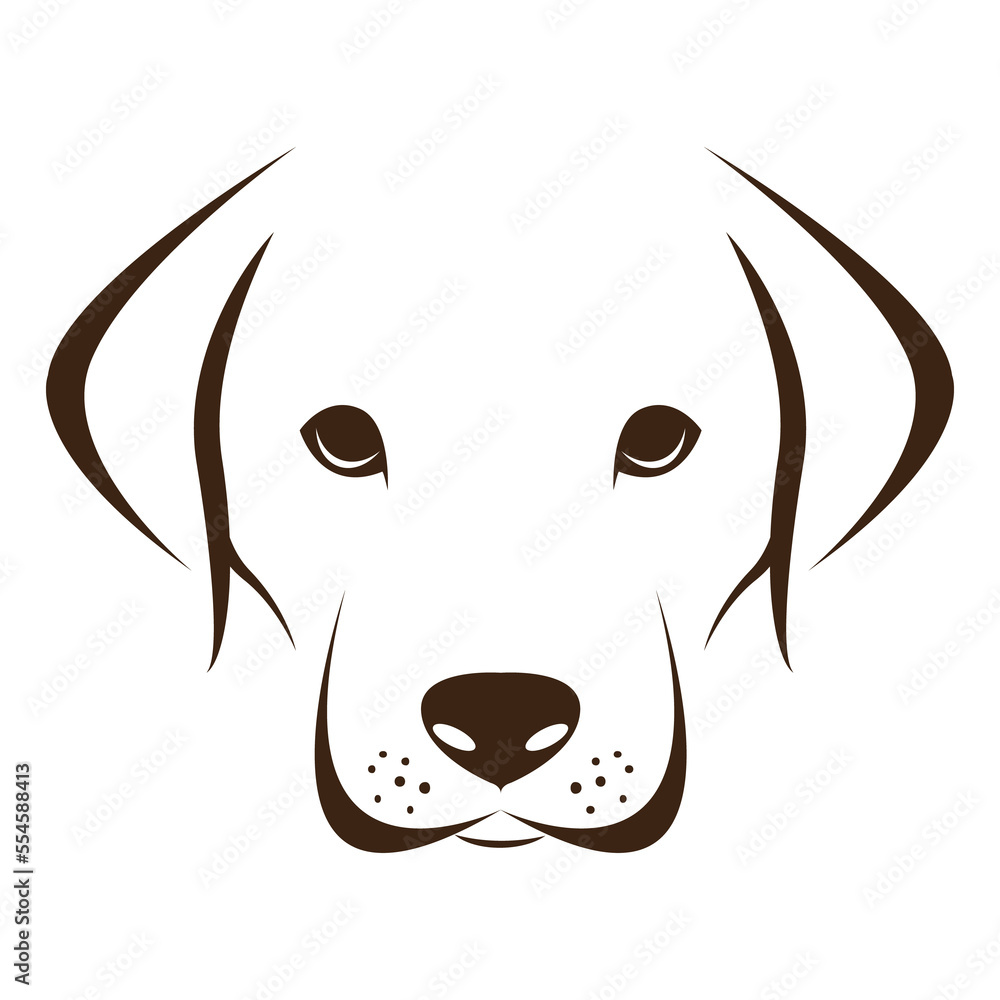 Dog labrador face design isolated on transparent background. Pet ...