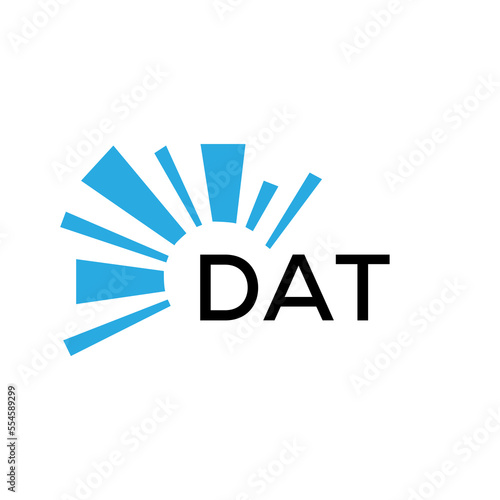 DAT letter logo. DAT blue image on white background and black letter. DAT technology  Monogram logo design for entrepreneur and business. DAT best icon.
