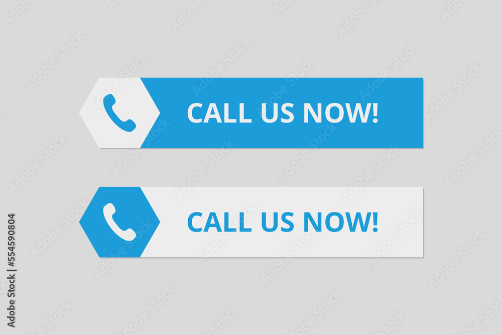 Fototapeta premium Vector set of call us now buttons
