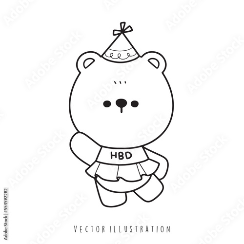 birthday bear outline