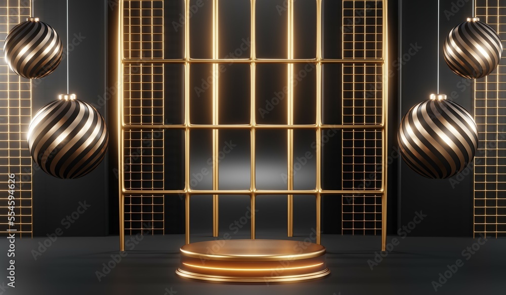 3D rendering of blank product background for cream cosmetics Modern black podium background 3D rendering of blank product background for cream cosmetics Modern black podium background