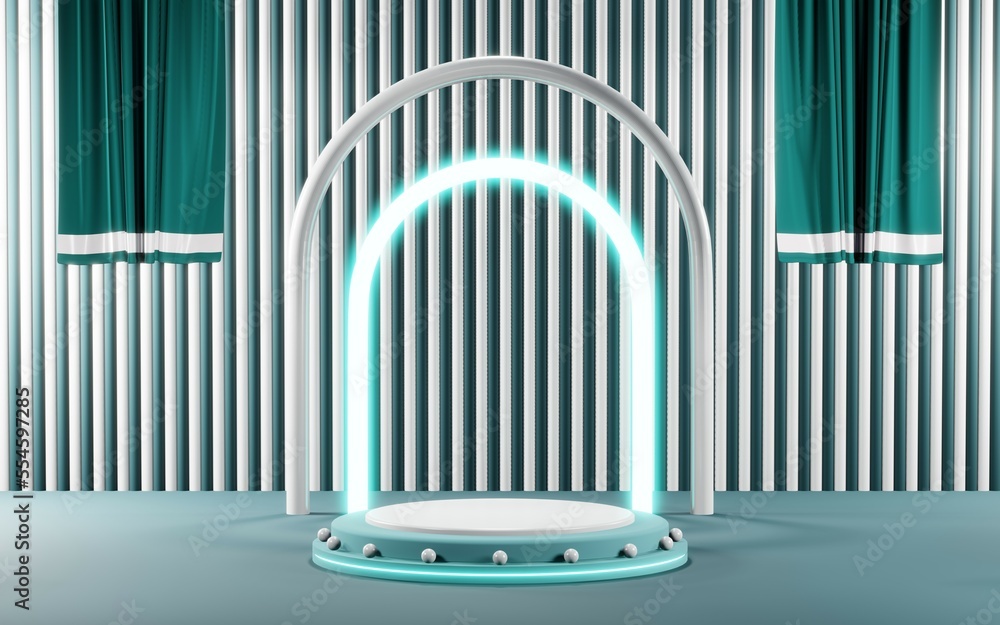 3D render of Podium background in blue tones for displaying cream products. cosmetics 3D render of Podium background in blue tones for displaying cream products. cosmetics