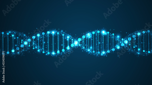 DNA. Medical science, genetic biotechnology, chemistry biology. Innovation technology concept and nano technology background