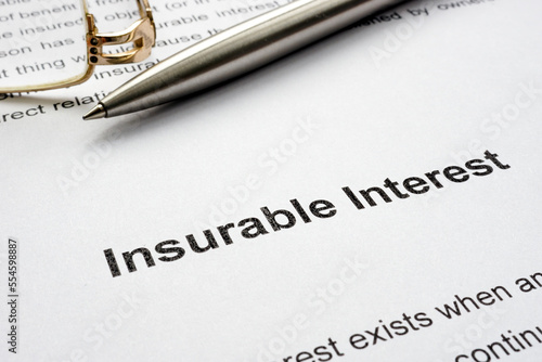 Page with info about and Insurable interest. photo
