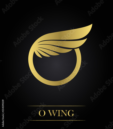 Flying Wing O Letter Logo. Letter O logotype and wings Concept