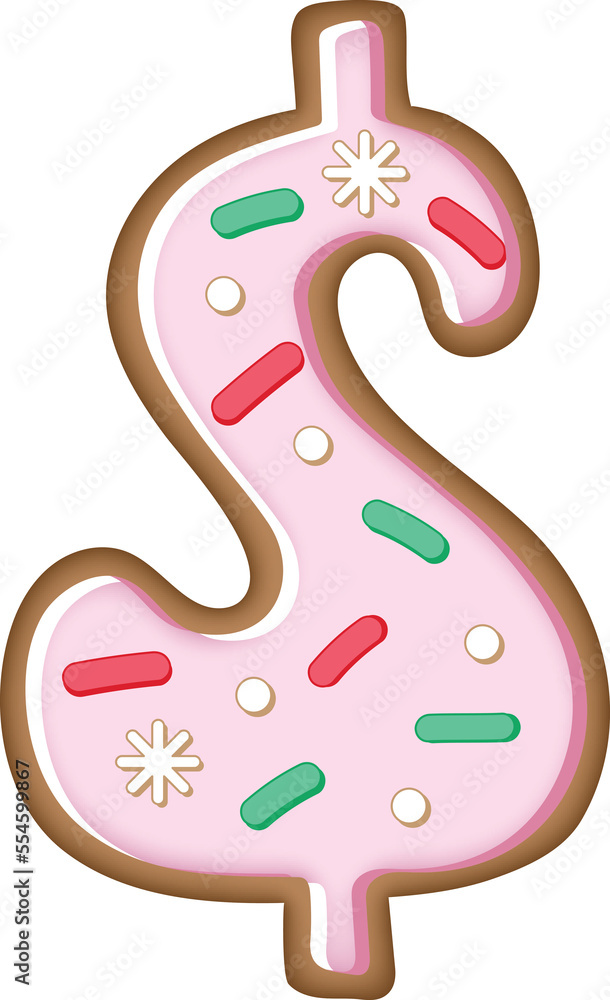 Fototapeta premium Cookie Alphabet Symbol Money USD Dollar Currency