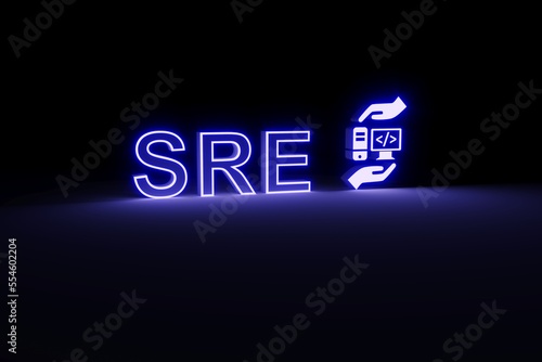 SRE neon concept self illumination background 3D illustration photo