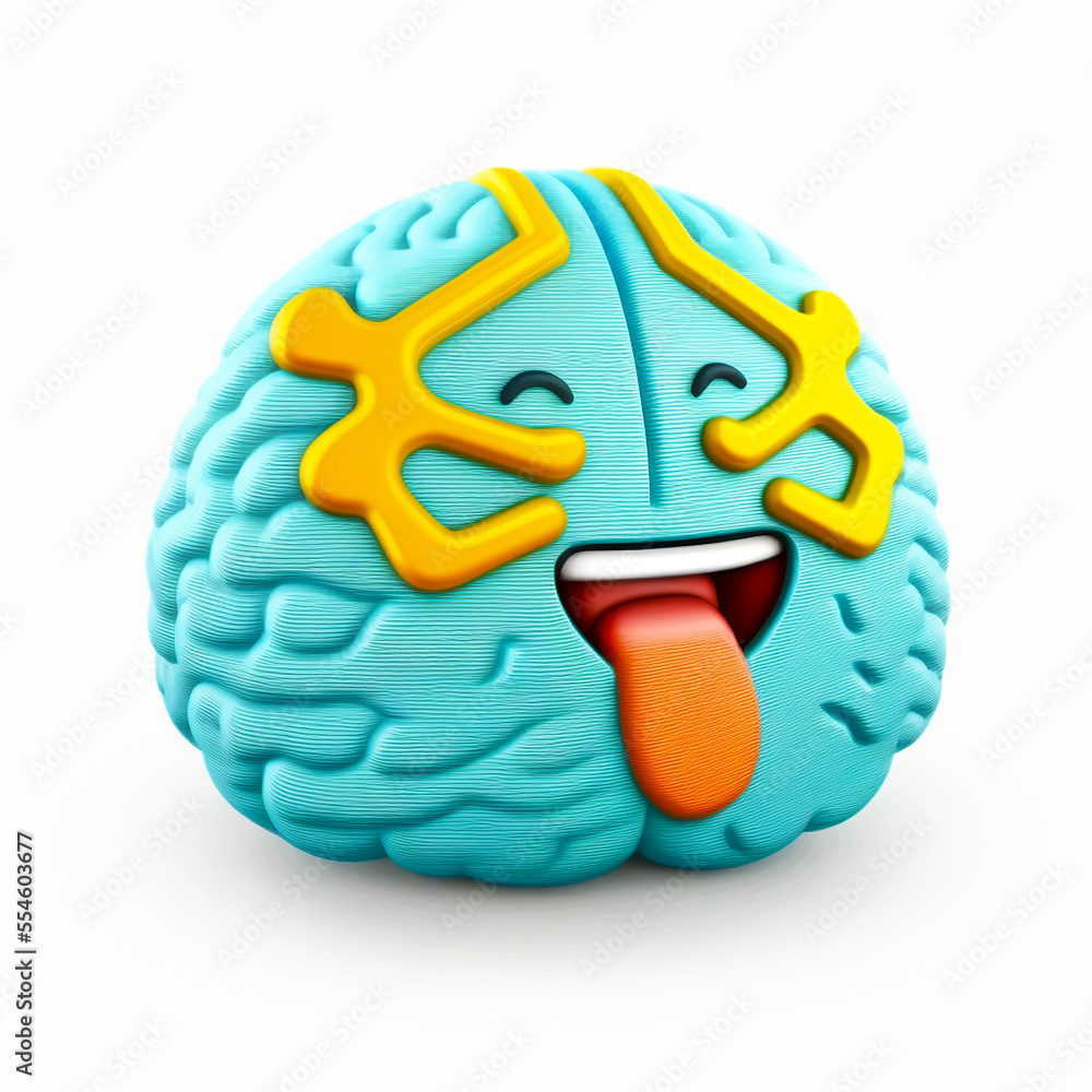 Happy Brain Emoji Stock Illustration | Adobe Stock