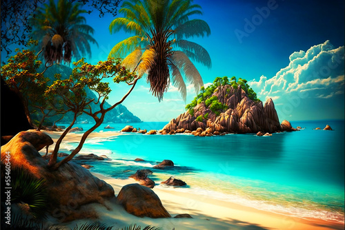 Tropical Island. Beach. 
