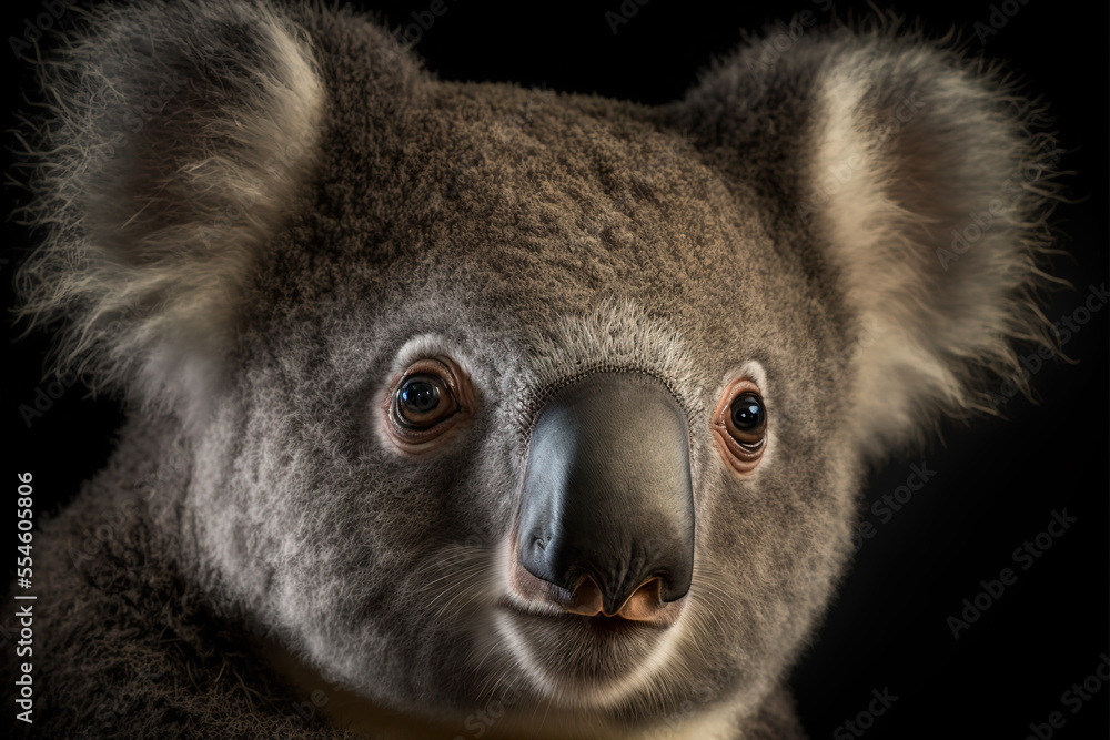 Naklejka premium A cute koala in natural habitat. Digital artwork