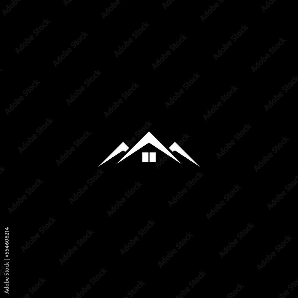 Roof simple logo icon isolated on dark background Roof simple logo icon isolated on dark background