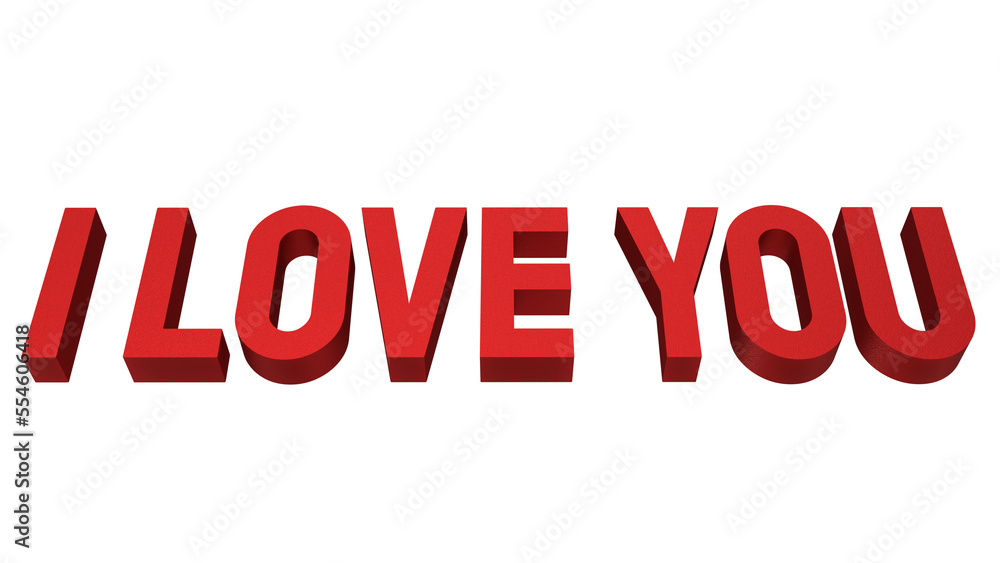 Red I love you text png image