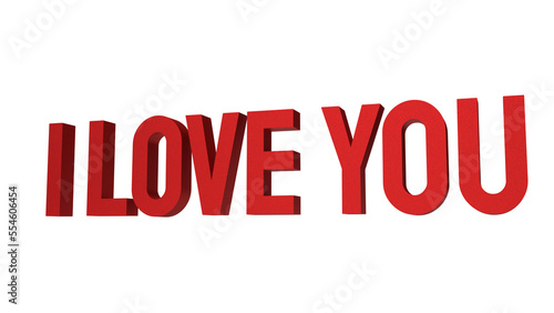 Red I love you text png image