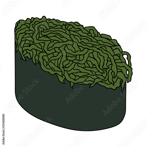 Hand drawn gunkan maki sushi clipart. Japanese traditional cuisine dishes. Asian food