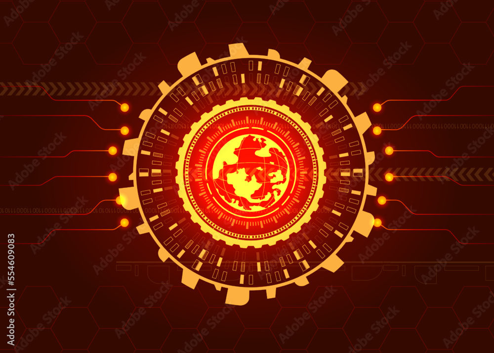 Naklejka premium high tech digital technology network Abstract technology background, hi-tech communication concept, circuit board, vector illustration