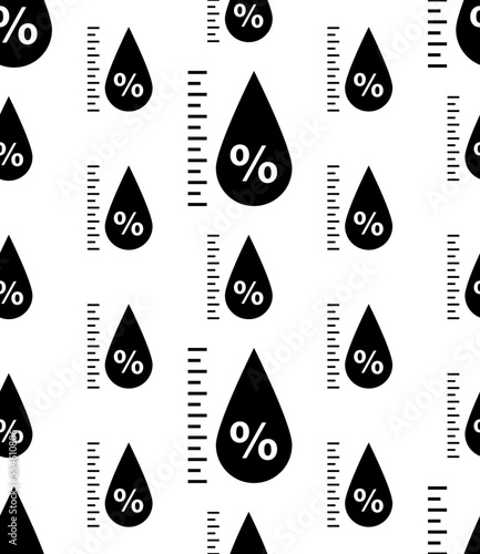 Humidity Icon Seamless Pattern, Water Vapour Present Concentration In Air, Percentage Of Gaseous State Of Water In Air
