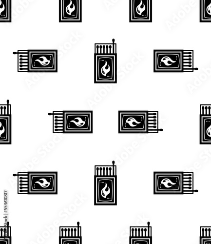 Matchbox Icon Seamless Pattern, Matchstick Icon, Matchbook Icon