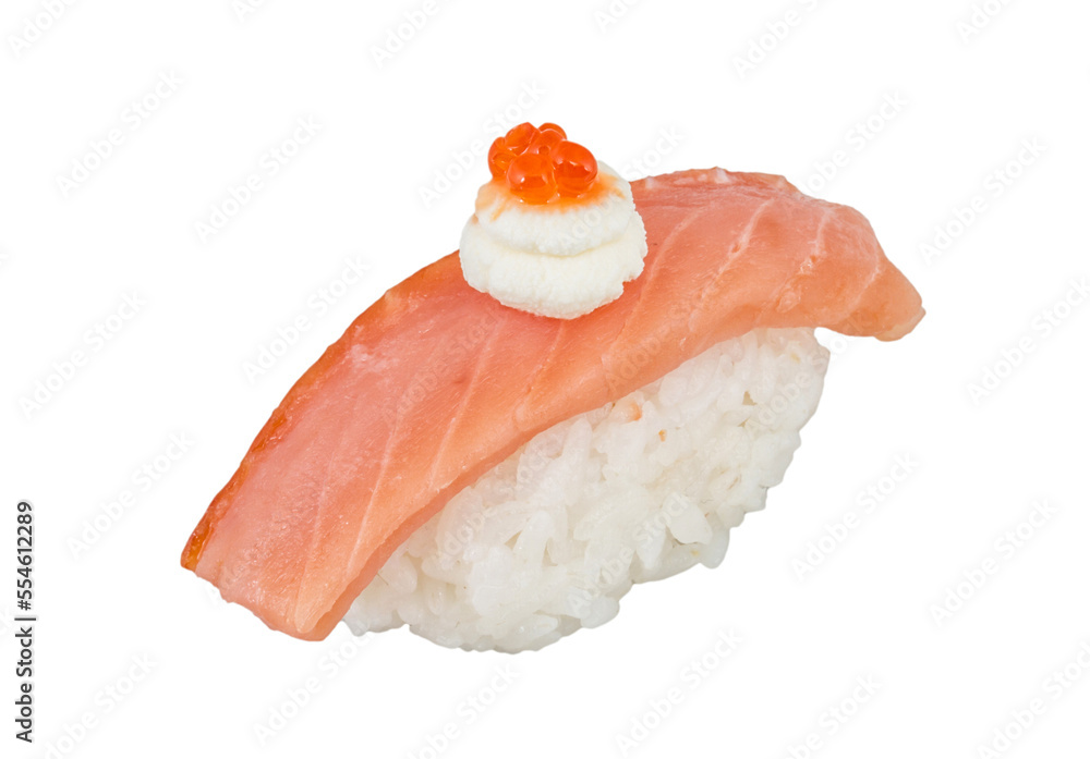 salmon sushi with white background salmon sushi with white background