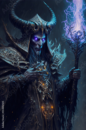 Archmage dark fantasy, witchcraft, magic, art illustration