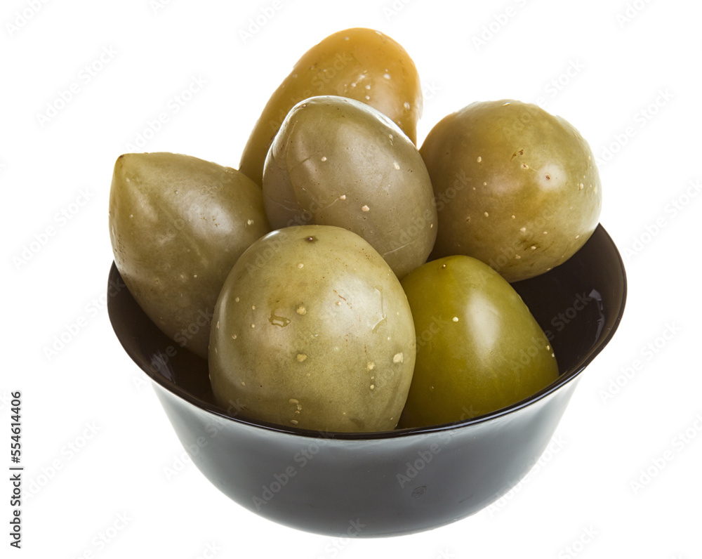 Pickled tomatoes isolated on the white background Pickled tomatoes isolated on the white background