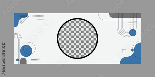 Geometric mug printing template with blank frame photo design
