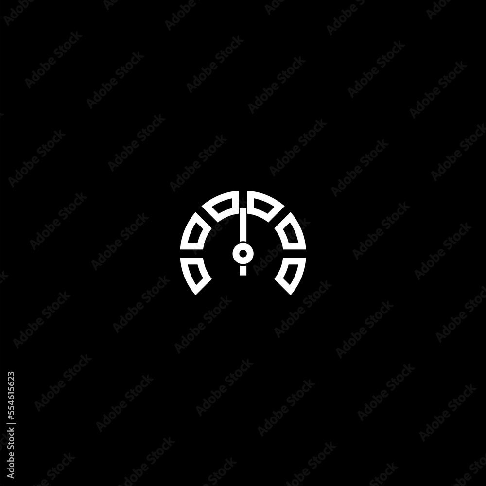 Speedometer icon isolated on dark background Speedometer icon isolated on dark background