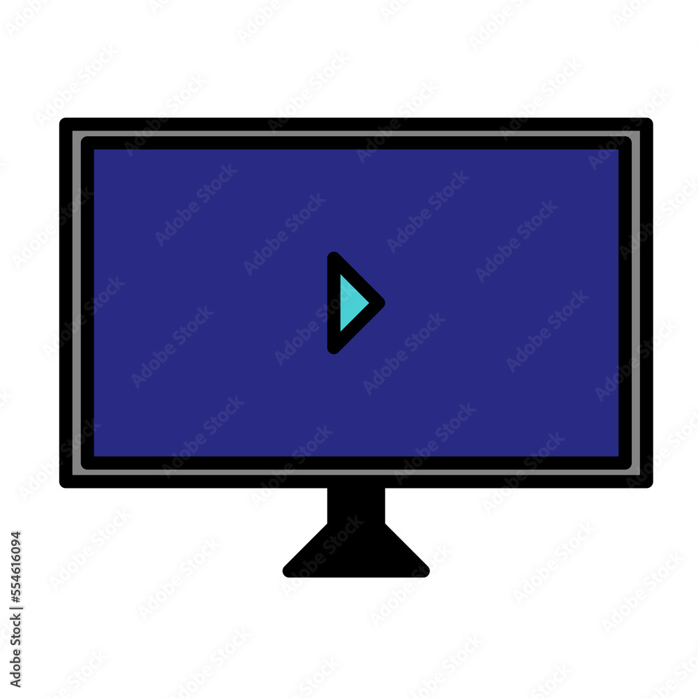 monitor with play button icon, monitor icons monitor with play button icon, monitor icons
