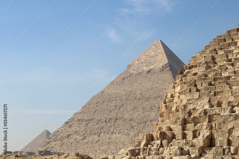 Giza Pyramids in the morning, Cairo, Egypt Giza Pyramids in the morning, Cairo, Egypt
