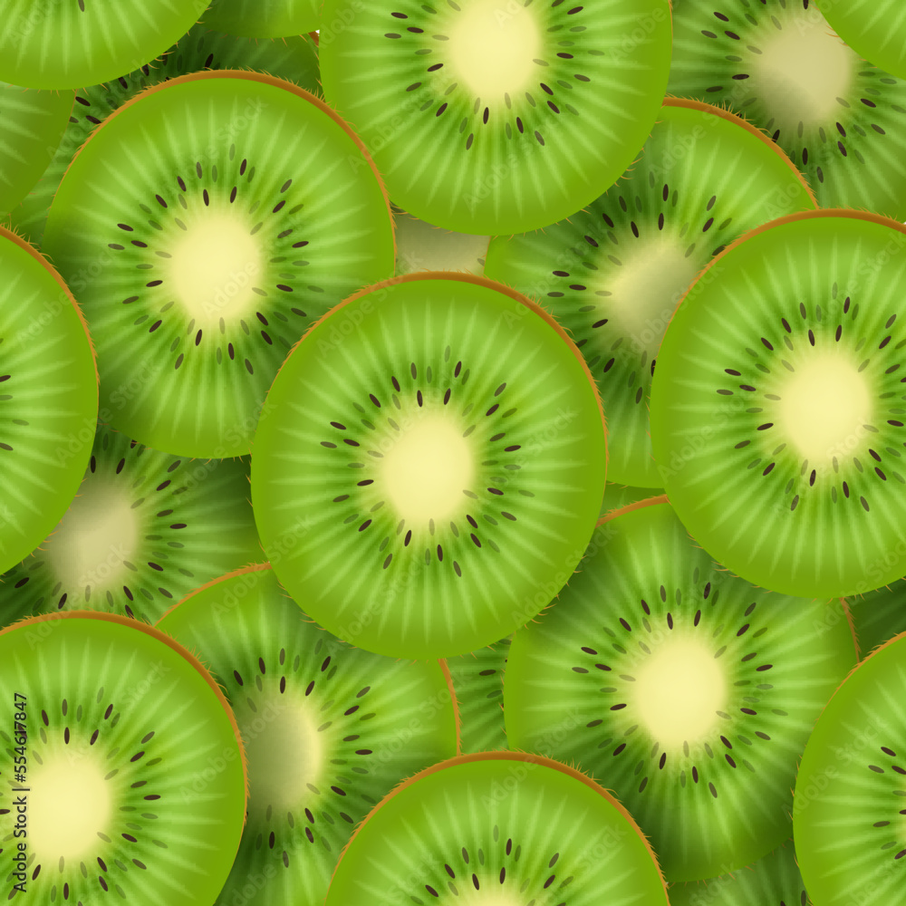 Fototapeta premium Kiwi seamless pattern