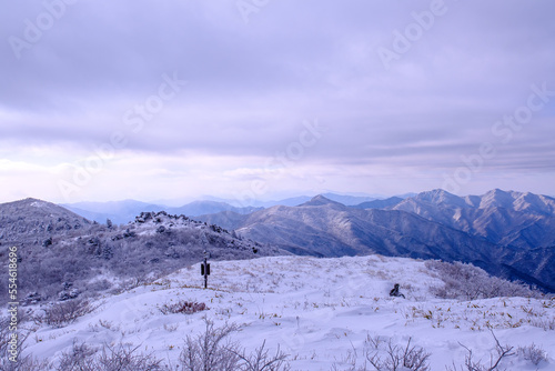 Scenic view of snow-covered mountains against sky © Sangoh