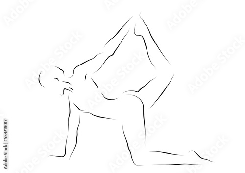 beautiful line drawing of yoga poses , concept International Day of Yoga .