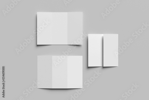 Trifold Brochure Blank Mockup