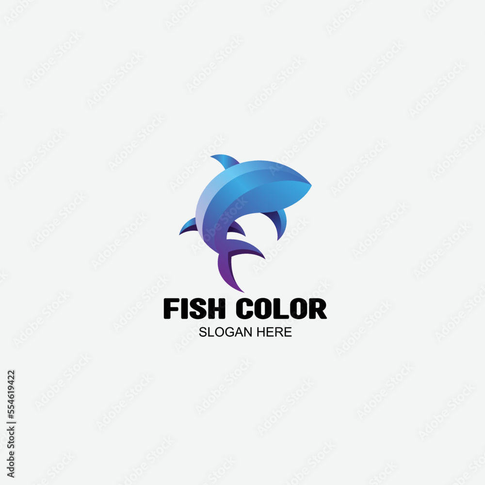 Fototapeta premium blue shark logo gradient colorful